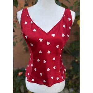 Morgan Taylor Intimates Red White Hearts Cute Cami Top Size S